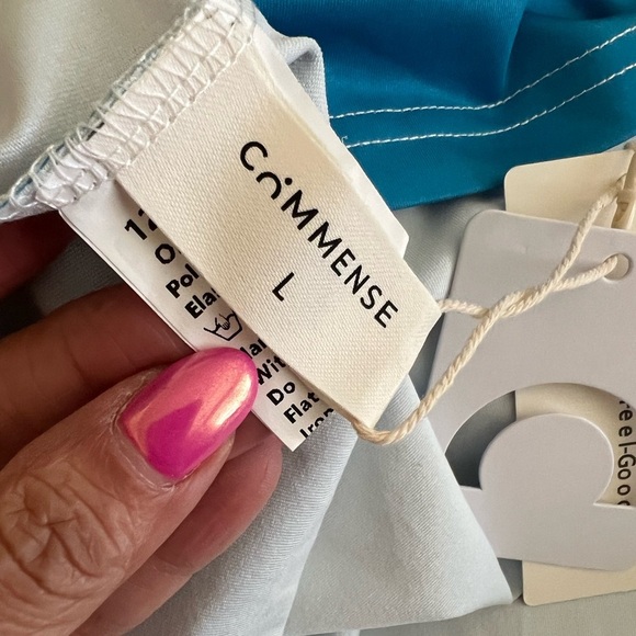 COMMENSE Ombre One Shoulder Long Dress Large Green/Blue NWT Sold out online - Picture 7 of 11